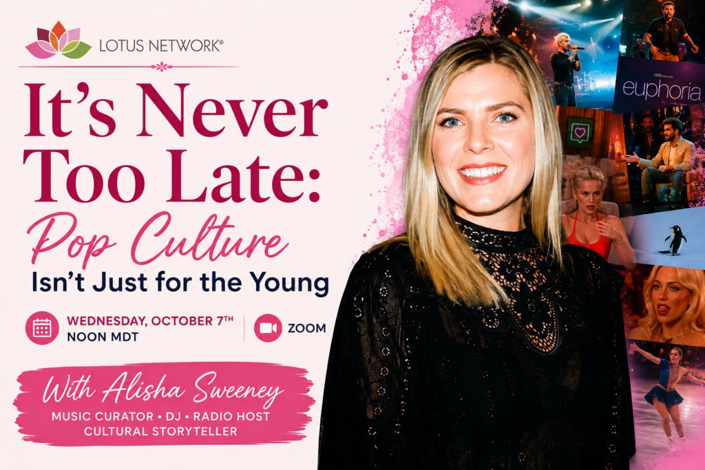 It's Never Too Late: Pop Culture event artwork